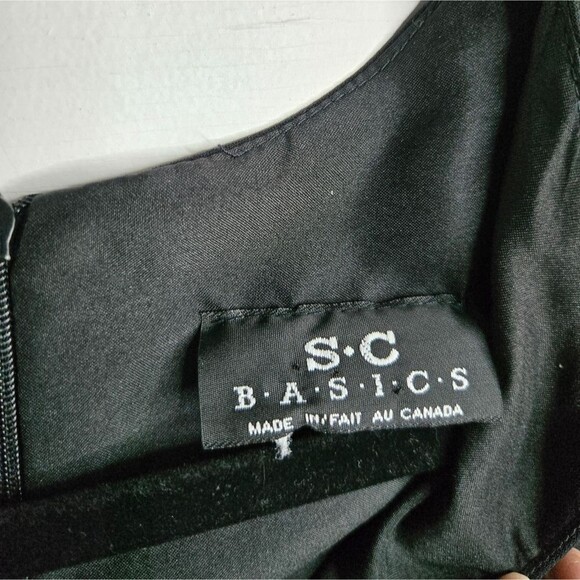Vintage SC Basics Little Black Dress Notch Neck Sheath Dress Work Office Size L - Picture 4 of 8